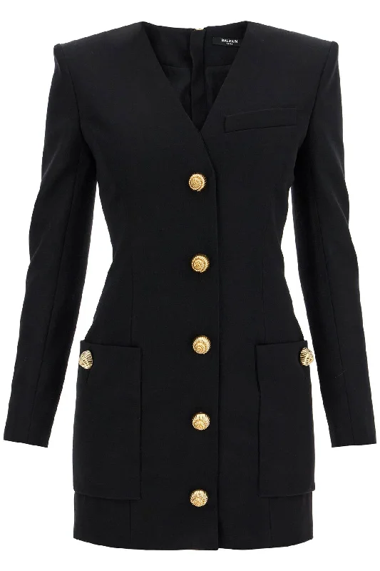 Fitted Mini Dress With Snail-shaped  - Black Cozy Cotton Mini Dress