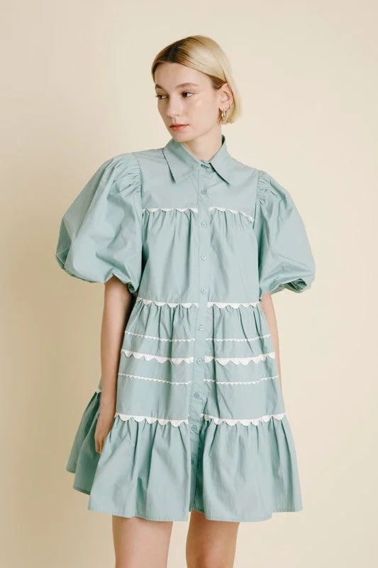 Ric Rac Trim Mini Dress Cozy T-Shirt Mini Dress