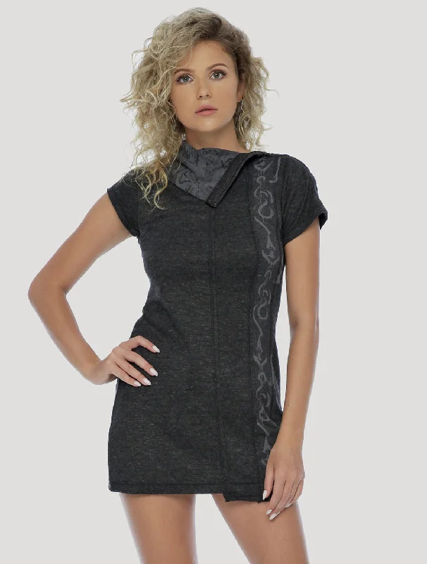 Beet Short Sleeves Mini Dress Casual V-Neck Mini Dress