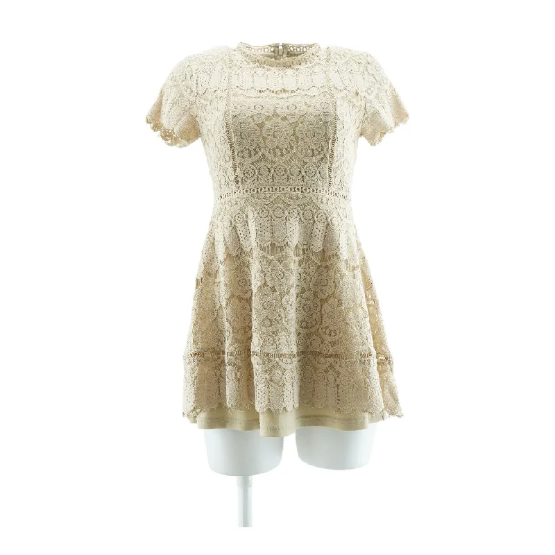 Beige Solid Mini Dress Casual Mini Dress with Pockets