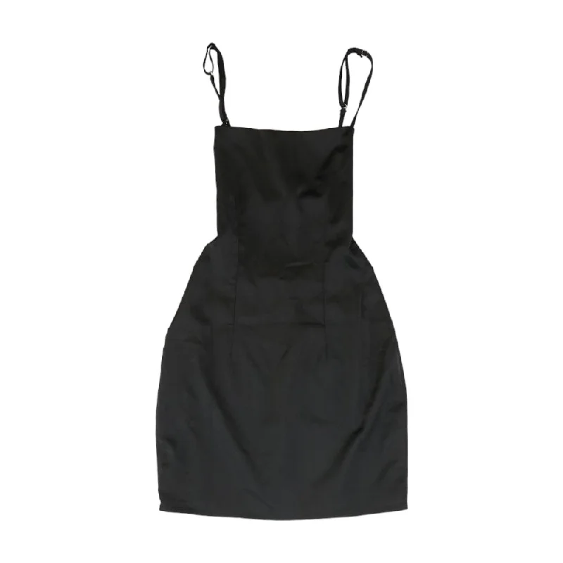 Black Solid Mini Dress Trendy Denim Mini Dress