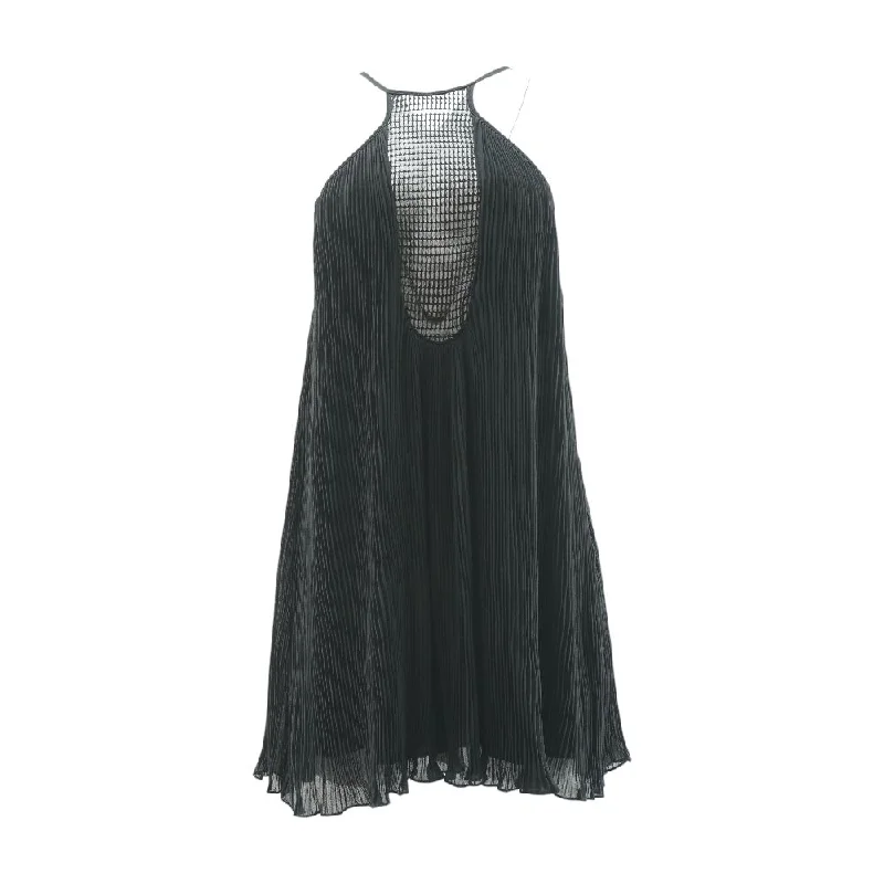 Black Solid Mini Dress Trendy A-Line Mini Dress
