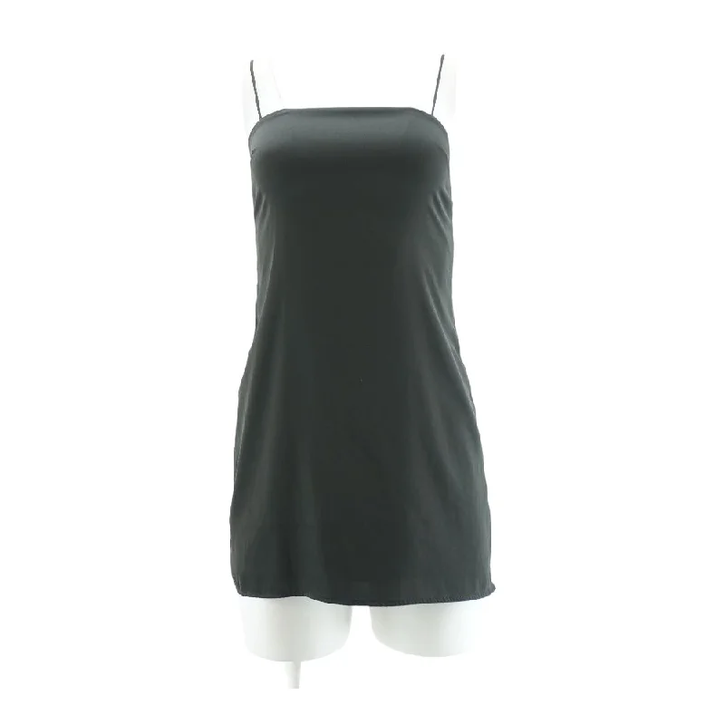 Black Solid Mini Dress Comfortable Fit-and-Flare Mini Dress