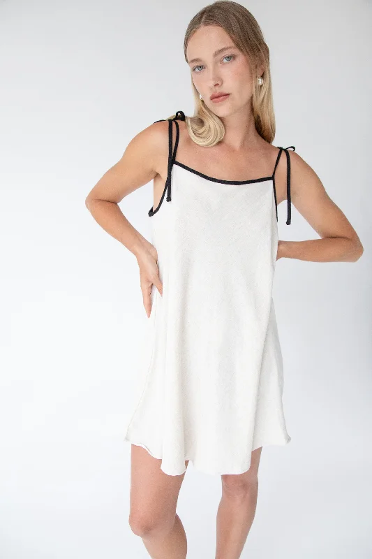 CONTRAST DETAIL MINI DRESS Stylish Button-Down Mini Dress