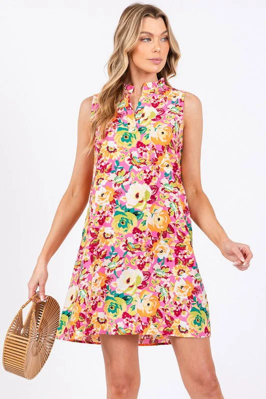 Geegee Floral Mini Dress Trendy Floral Mini Dress