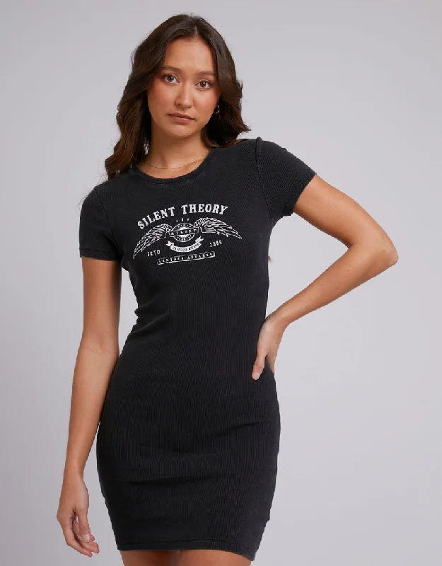 Kingdom Mini Dress Washed Black Trendy Denim Mini Dress