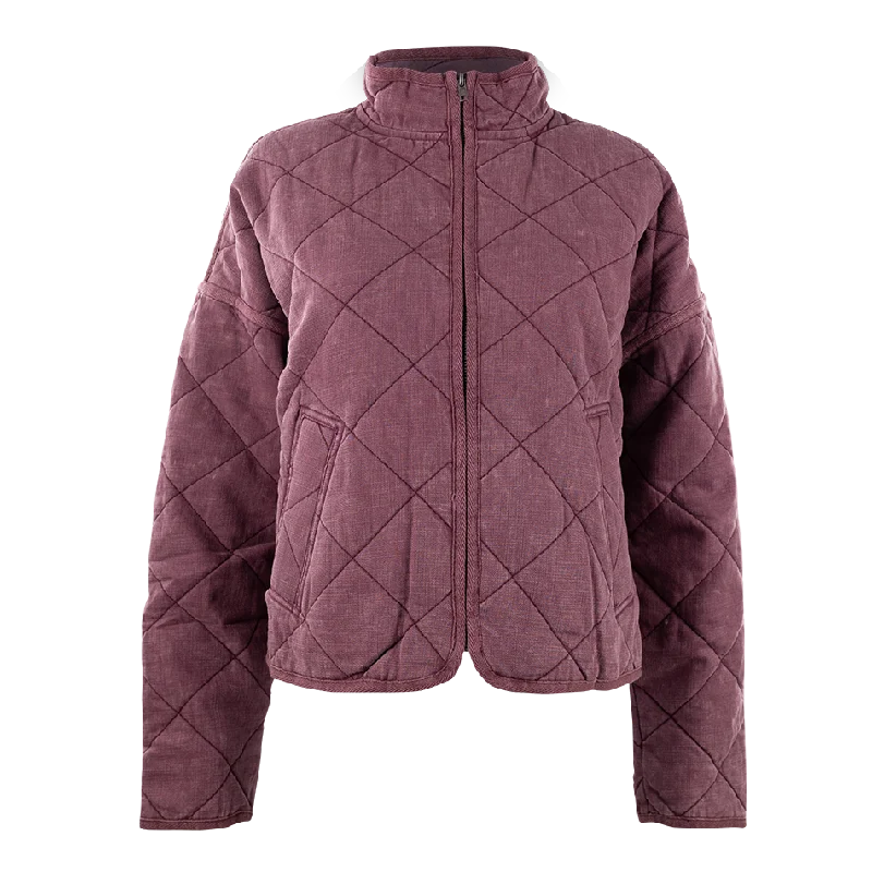 Maroon Quilted Full Zip Jacket Satin Jacket Silk Jacket Chiffon Jacket