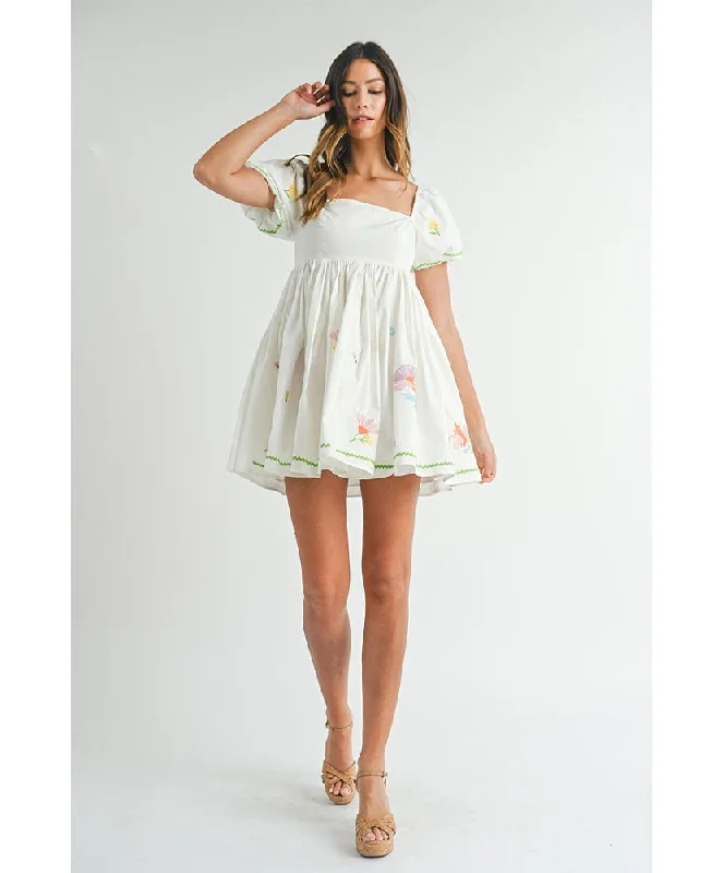 Pocket Full of Posies Mini Dress Cozy Satin Mini Dress