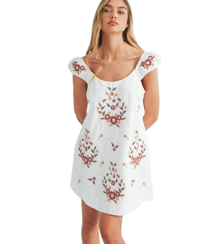 Fall Florals Mini Dress Casual High-Waist Mini Dress