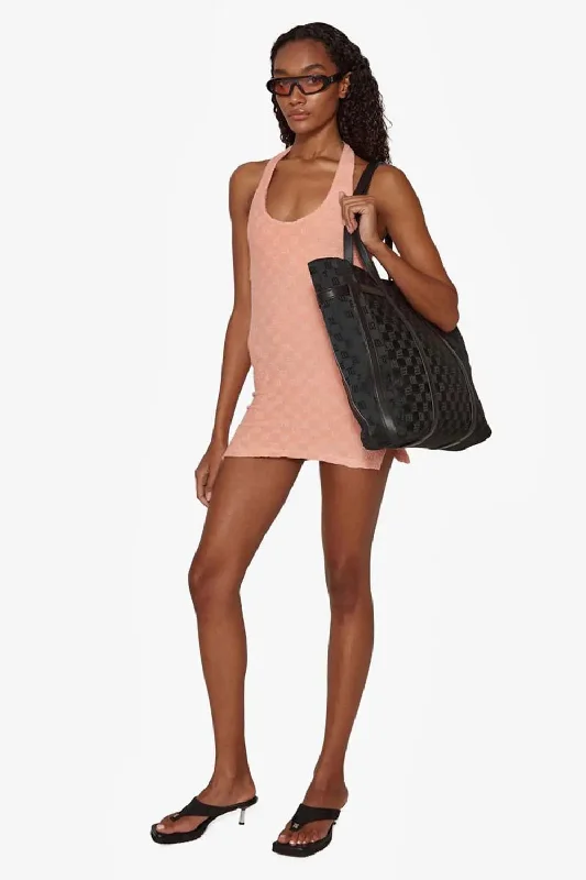 Monogram Towelling Mini Dress Cozy Ruched Mini Dress