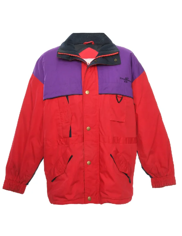 Mountaineering Red Jacket - L Denim Fabric Leather Fabric Suede Fabric