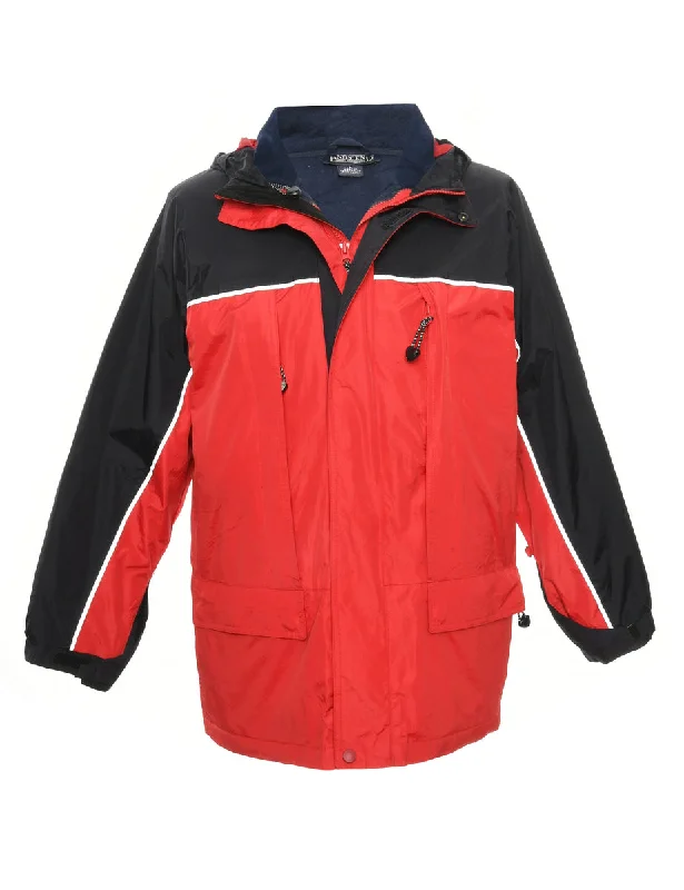 Mountaineering Red Jacket - L Notch Collar Peter Pan Collar Cowl Neck