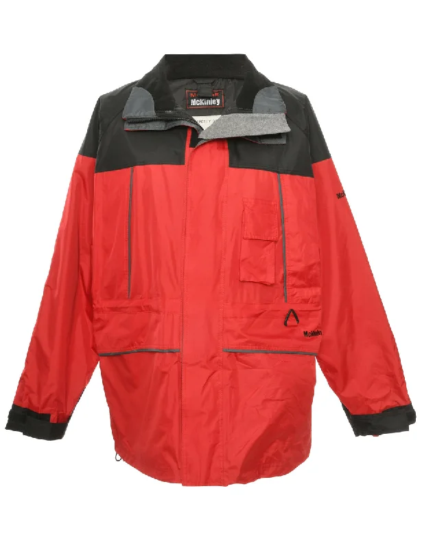 Mountaineering Red Jacket - M Tiered Jacket Buttoned Jacket Zippered Jacket