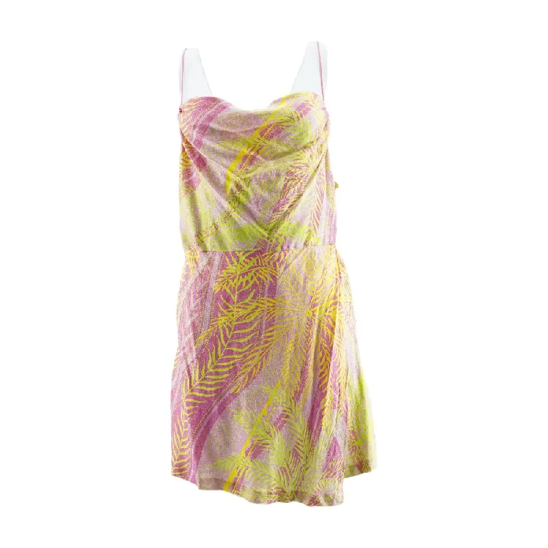 Pink Tropical Mini Dress Fashionable Summer Mini Dress
