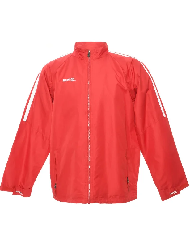 Reebok Nylon Jacket - XL Snapped Jacket Toggled Jacket Drawstring Jacket