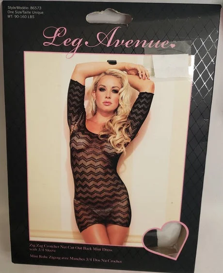 Sheny -- Women's 3/4 Sleeve Mini Dress -- Black Trendy Bodycon Mini Dress