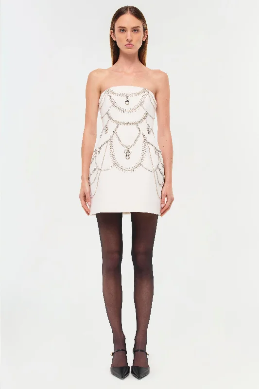 SIMKHAI - Arta Bustier Mini Dress in Ivory Stylish Floral Print Mini Dress