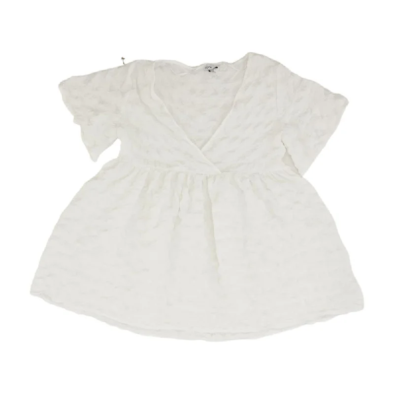 White Solid Mini Dress Fashionable Button-Front Mini Dress