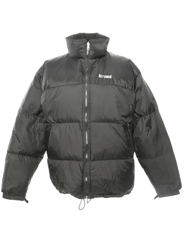 Zip Front Puffer Jacket - XL Elasticated Jacket Padded Jacket Insulated Jacket