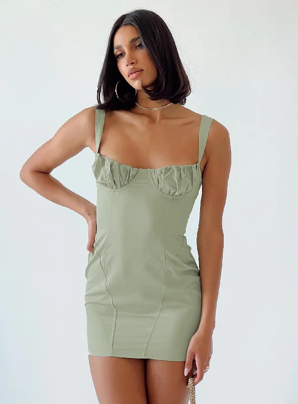 Be Mine Mini Dress Green Comfortable Bodycon Mini Dress