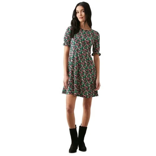 Dorothy Perkins Womens/Ladies Ditsy Print Short-Sleeved Mini Dress Comfortable Fit-and-Flare Mini Dress