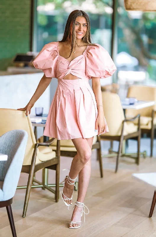 Find Your Golden Hour Mini Dress -Dusty Pink Stylish Spaghetti Strap Mini Dress