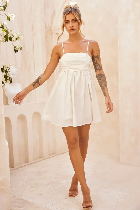 Little Touch Mini Dress - White Stylish Ruffle Mini Dress