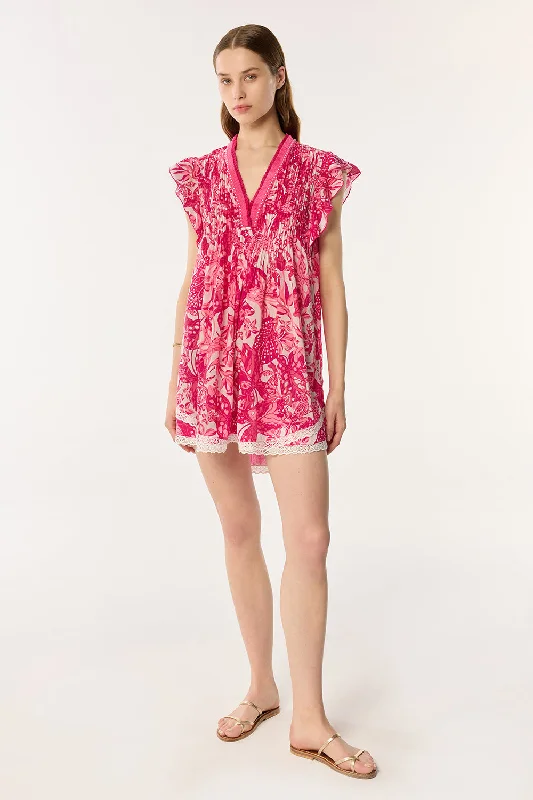 Poupette St Barths Mini Dress Sasha Lace Trimmed | pink jengel Cozy Jersey Mini Dress