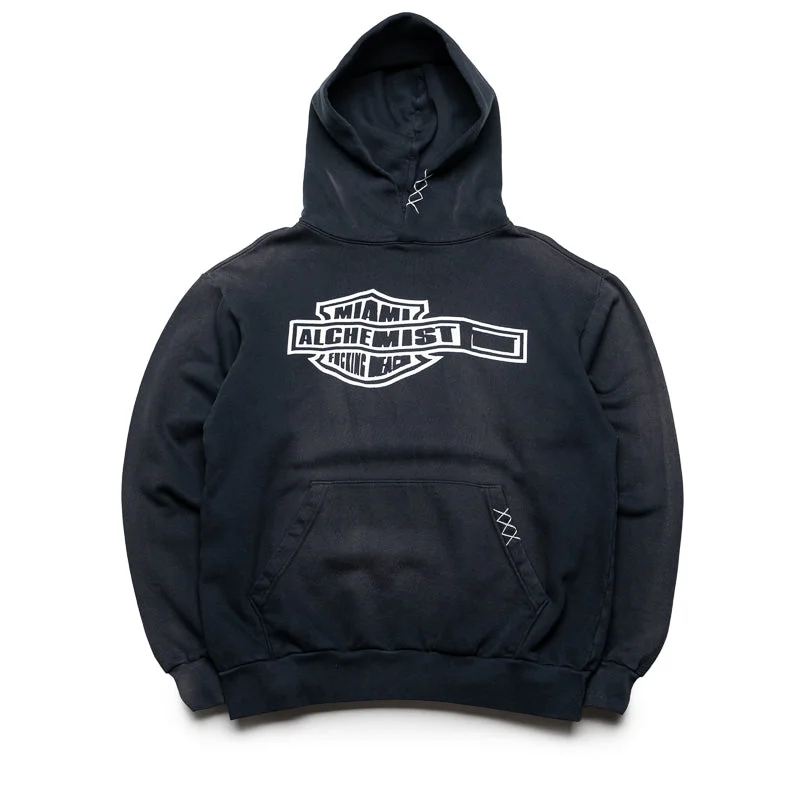 Alchemist Waving Hoodie - Black Hoodie with Cuffed Sleeves Snug Secure