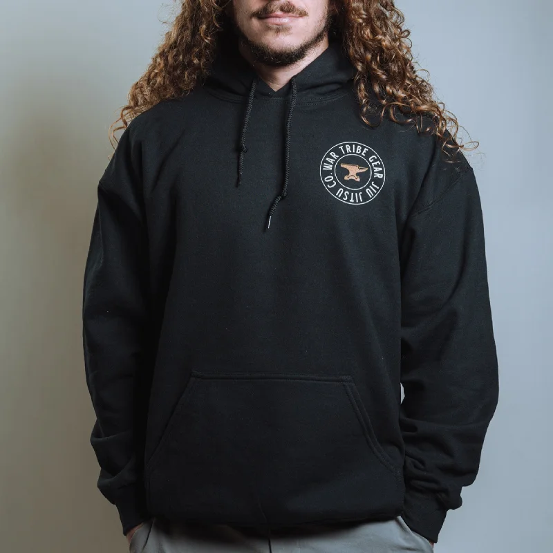 Anvil Hoodie Hoodie with Exposed Zipper Edgy Industrial