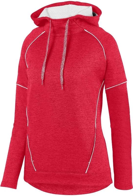 Augusta 5556 Ladies Zoe Tonal Heather Hoody - Red White Hoodie with Sequins Glamorous Eye-catching Augusta 5556 Ladies Zoe Tonal Heather Hoody - Red White Hoodie with Sequins Glamorous Eye-catching