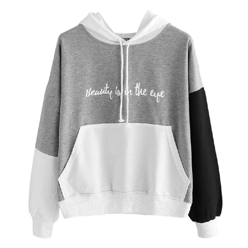 Beauty Is In the Eye Hoodie Hoodie with Bell Sleeves Flared Feminine
