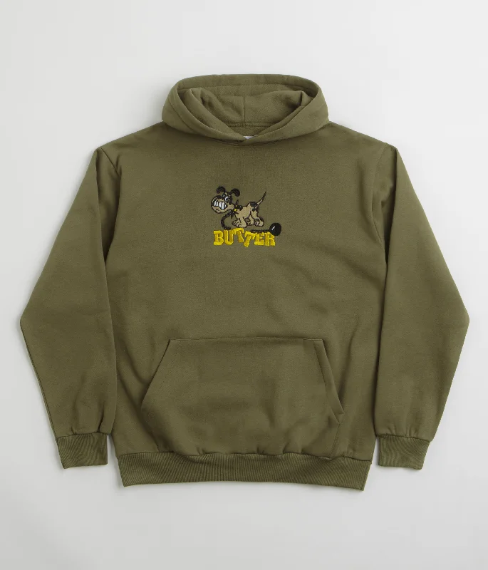 Butter Goods Unleash Hoodie - Army Hoodie with Bell Sleeves Flared Feminine