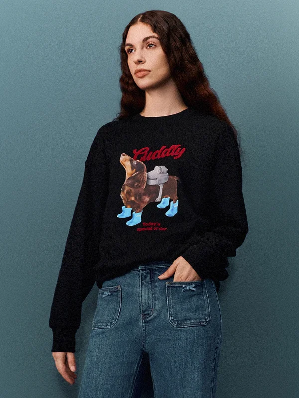 Crew Neck Loose Sweatshirts Oversized Hoodie Comfort Casual