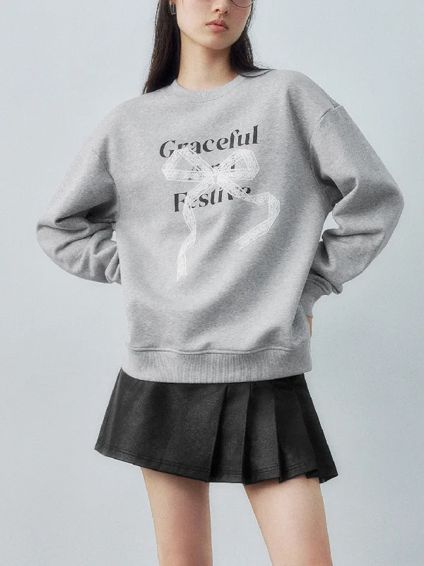 Crew Neck Loose Sweatshirts Hoodie with Pattern Geometric Abstract