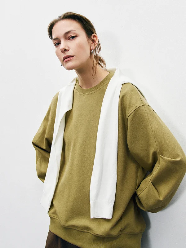 Crew Neck Oversized Sweatshirts Hoodie with Camouflage Military Edgy
