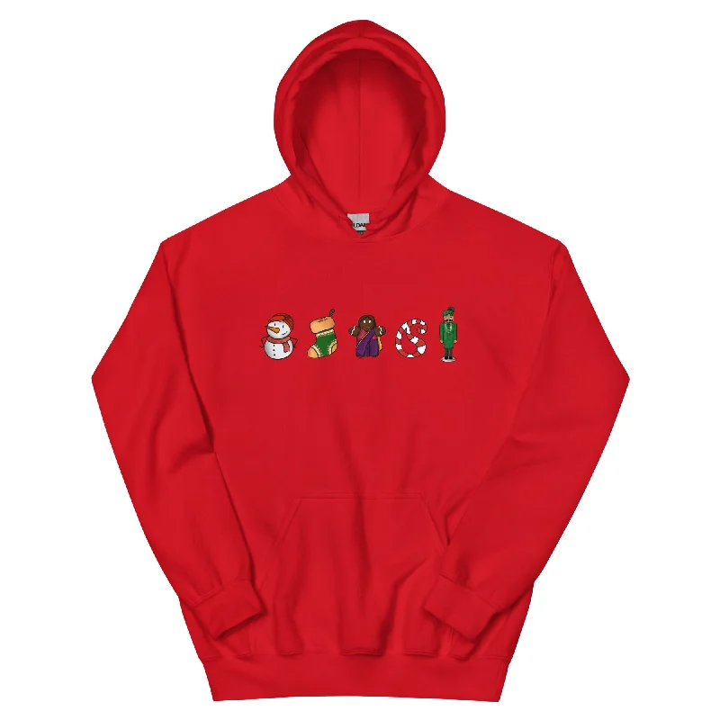 Desi Christmas Elements Hoodie Hoodie with Zipper Placket Modern Functional