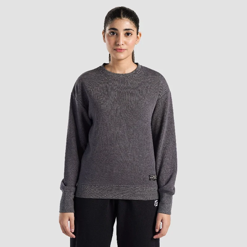 GA Zen SweatShirt (Charcoal) Hoodie with Hem Contrast Bold Stylish