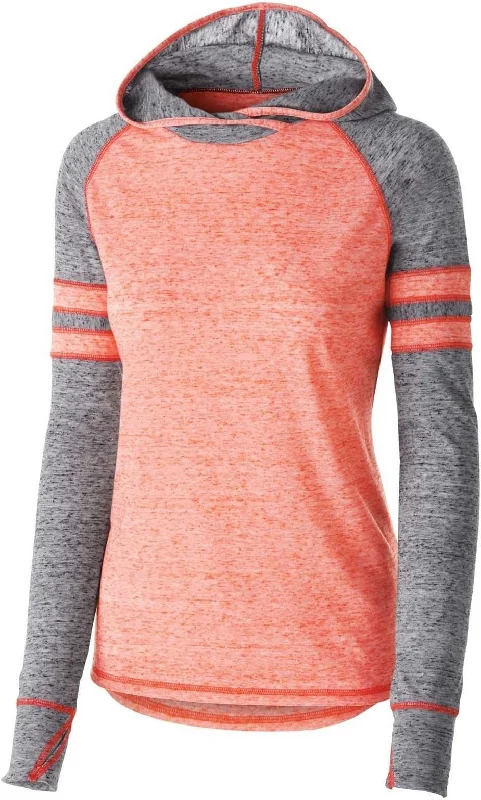 Holloway 229749 Ladies Advocate Hoodie - Orange Black Hoodie with Metallic Shiny Futuristic Holloway 229749 Ladies Advocate Hoodie - Orange Black Hoodie with Metallic Shiny Futuristic