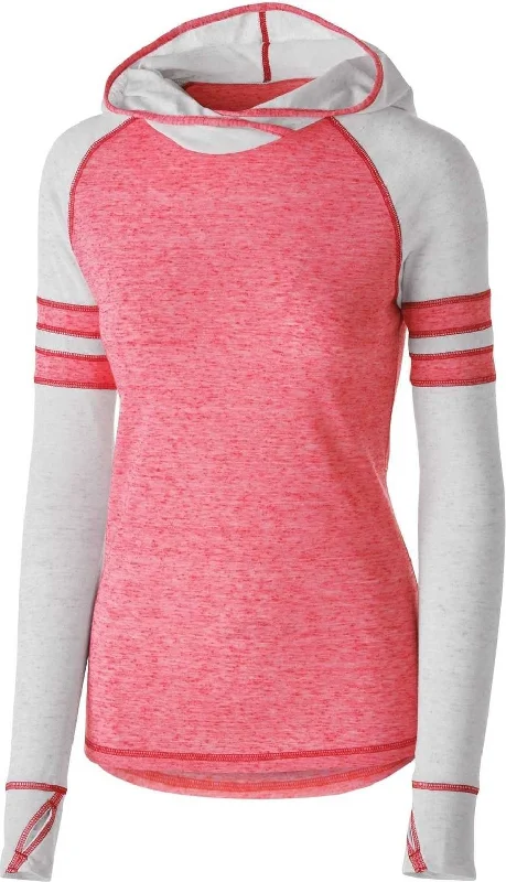 Holloway 229749 Ladies Advocate Hoodie - Scarlet Silver Hoodie with Rolled Sleeves Casual Relaxed Holloway 229749 Ladies Advocate Hoodie - Scarlet Silver Hoodie with Rolled Sleeves Casual Relaxed