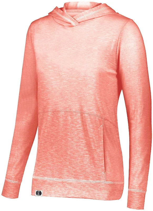 Holloway 229785 Ladies Journey Hoodie - Coral Hoodie with Front Slit Layering Stylish Holloway 229785 Ladies Journey Hoodie - Coral Hoodie with Front Slit Layering Stylish