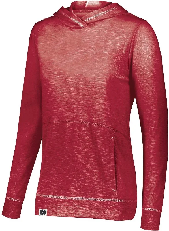 Holloway 229785 Ladies Journey Hoodie - Red Hoodie with Thumb Holes Functional Cozy