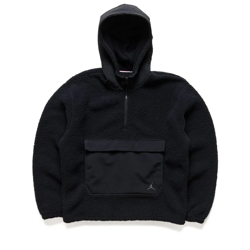 Jordan Flight High-Pile Fleece Hoodie - Black Hoodie with V-Neck Classic Versatile
