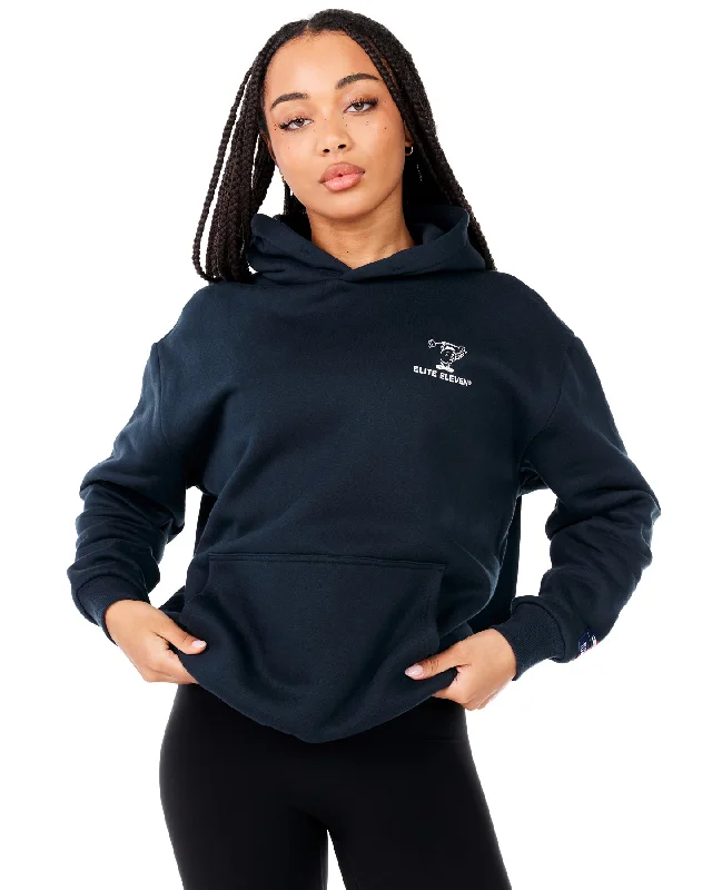 Lifting Club Hoodie - Navy Hoodie with Exposed Zipper Edgy Industrial