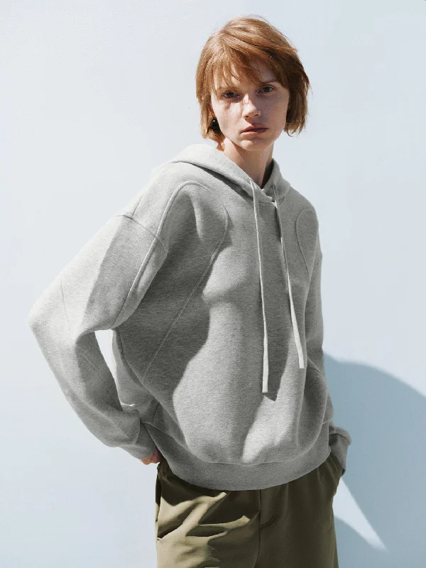 Loose Hoodie Sweatshirts Hoodie with Contrast Stitching Detailed Premium