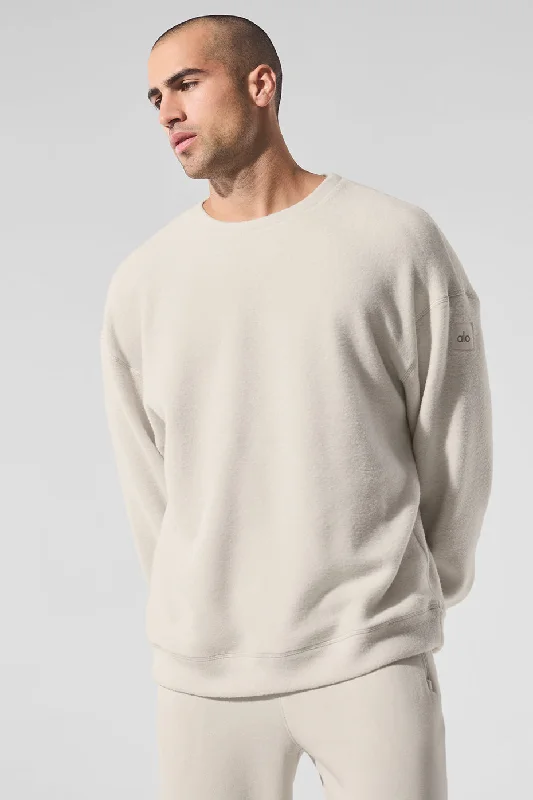 Triumph Restore Crew Neck Sweatshirt - Bone Hoodie with Hem Patch Decorative Personalized Triumph Restore Crew Neck Sweatshirt - Bone Hoodie with Hem Patch Decorative Personalized