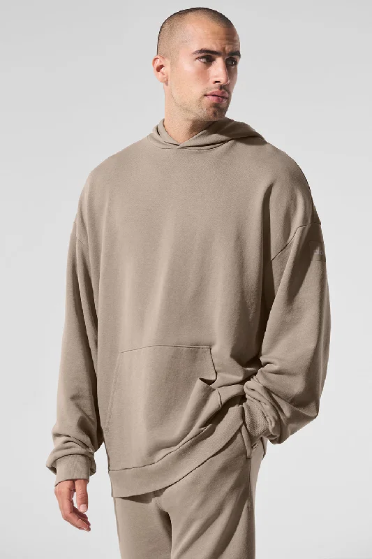 Chill Vintage Wash Hoodie - Gravel Wash Hoodie with Bell Sleeves Flared Feminine