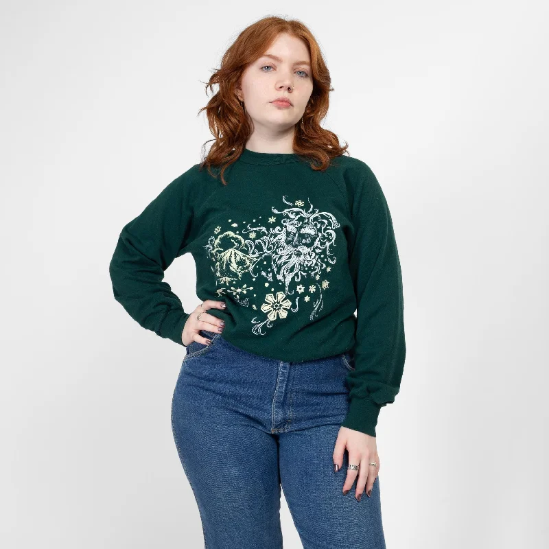 Medium 90s Jack Frost Winter Sweatshirt Hoodie with Hem Detail Decorative Unique