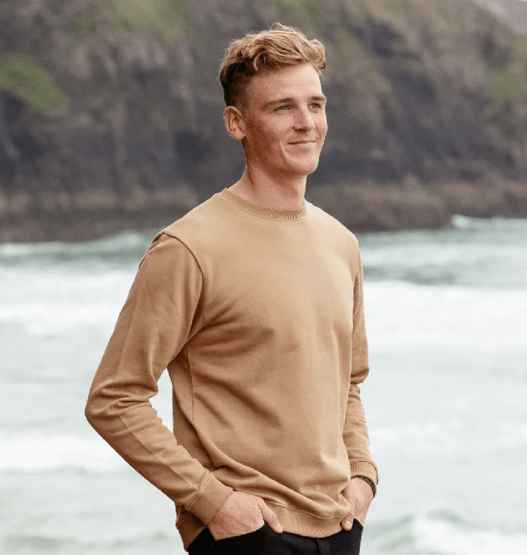 Men's Organic Crew Neck Sweatshirt Hoodie with Logo Branding Identity
