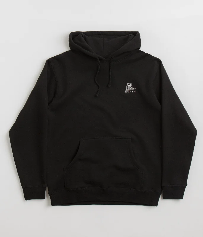 North Zodiac Logo Hoodie - Black / White Hoodie with Earth Tones Natural Calm